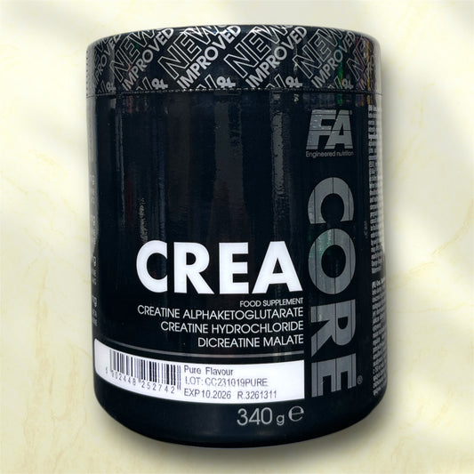 FA Core Crea is a multi-component creatine supplement developed by FA Nutrition, designed to enhance strength, endurance, and muscle recovery.