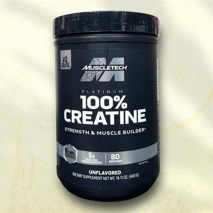 MuscleTech Platinum 100% Creatine is a high-quality creatine monohydrate supplement designed to enhance strength, power, and muscle growth.