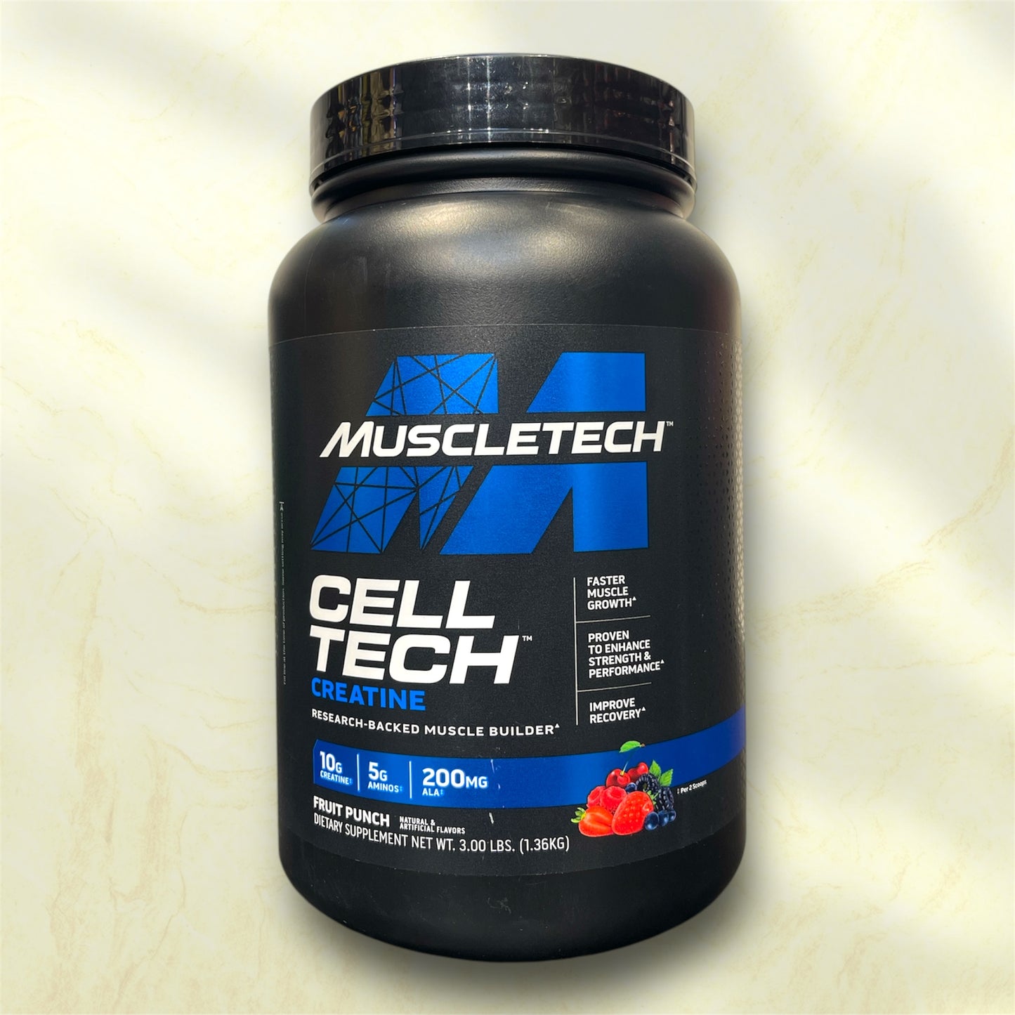 MuscleTech Cell-Tech is a scientifically engineered creatine supplement designed to enhance muscle size, strength, and recovery,