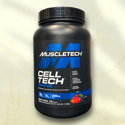 MuscleTech Cell-Tech is a scientifically engineered creatine supplement designed to enhance muscle size, strength, and recovery,