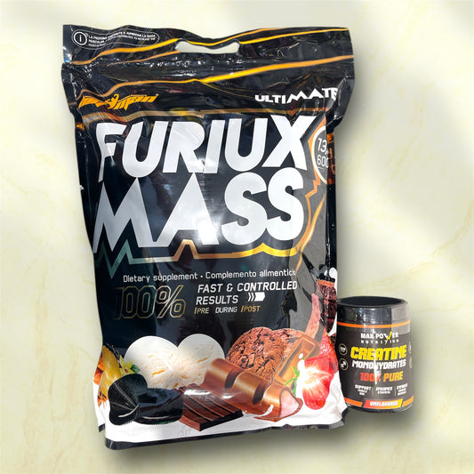 Bundle Offer: Furiux Mass Gainer + Creatine Max Power | High Calories &amp; Strength | Power Fit Egypt
