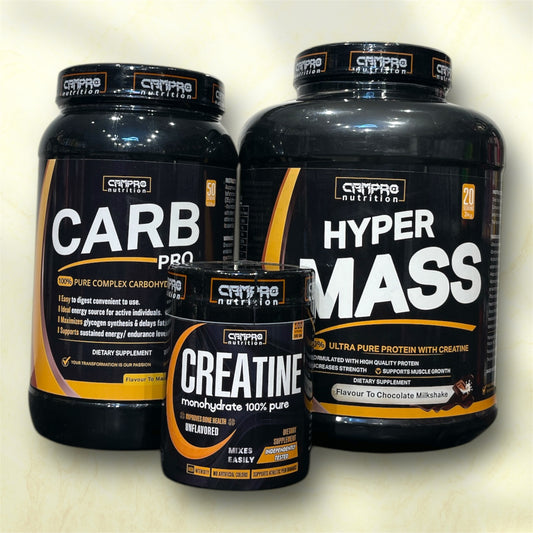 Campro Hyper Mass + Carb Pro + Creatine Bundle | Mass Gainer &amp; Energy Boost | Power Fit Egypt