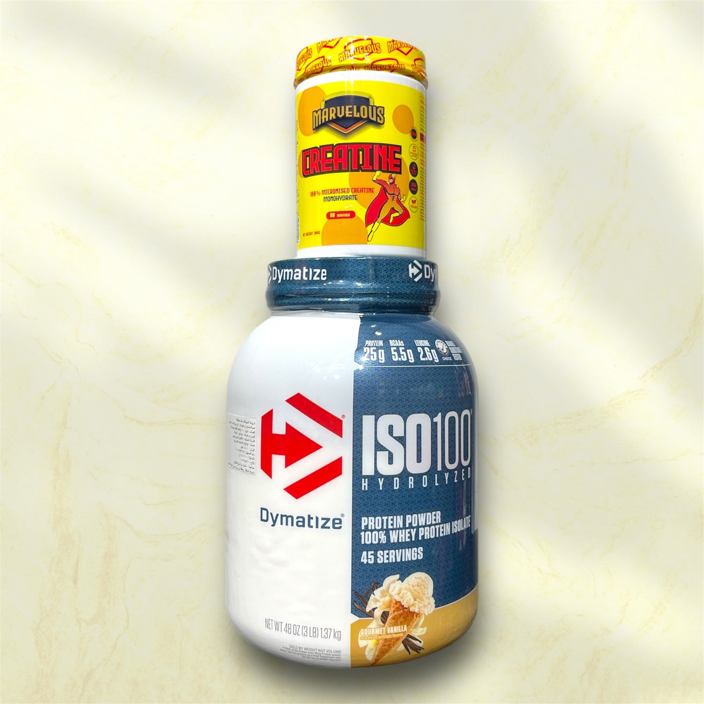 Dymatize ISO 100 + Marvelous Creatine Bundle | Lean Muscle &amp; Recovery Stack | Power Fit Egypt