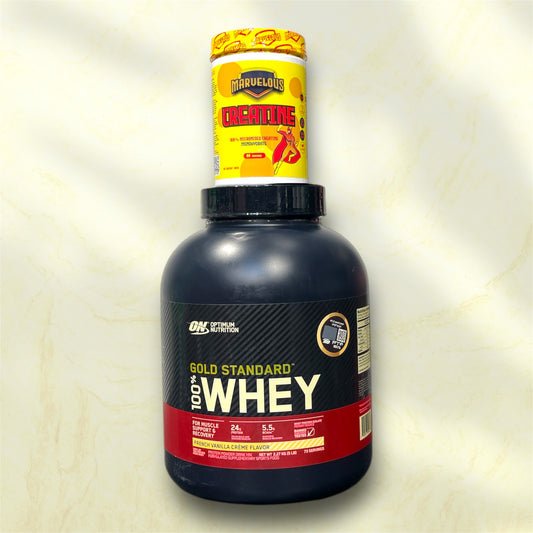 ON Gold Standard Whey + Marvelous Creatine Bundle | Premium Muscle Fuel | Power Fit Egypt