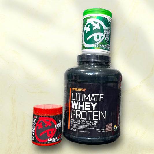 Big Man Ultimate Whey + Skeleton Pre &amp; Mad FuelGen Bundle | Power &amp; Intensity Stack | Power Fit Egypt