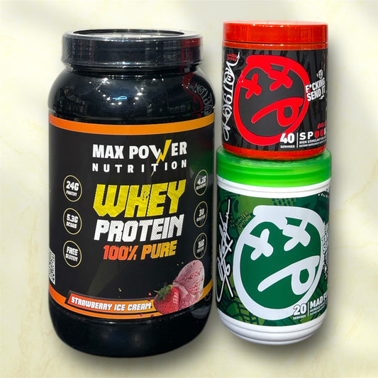 Max Power Whey + Skeleton Pre + Mad FuelGen Bundle | Build, Boost &amp; Perform | Power Fit Egypt