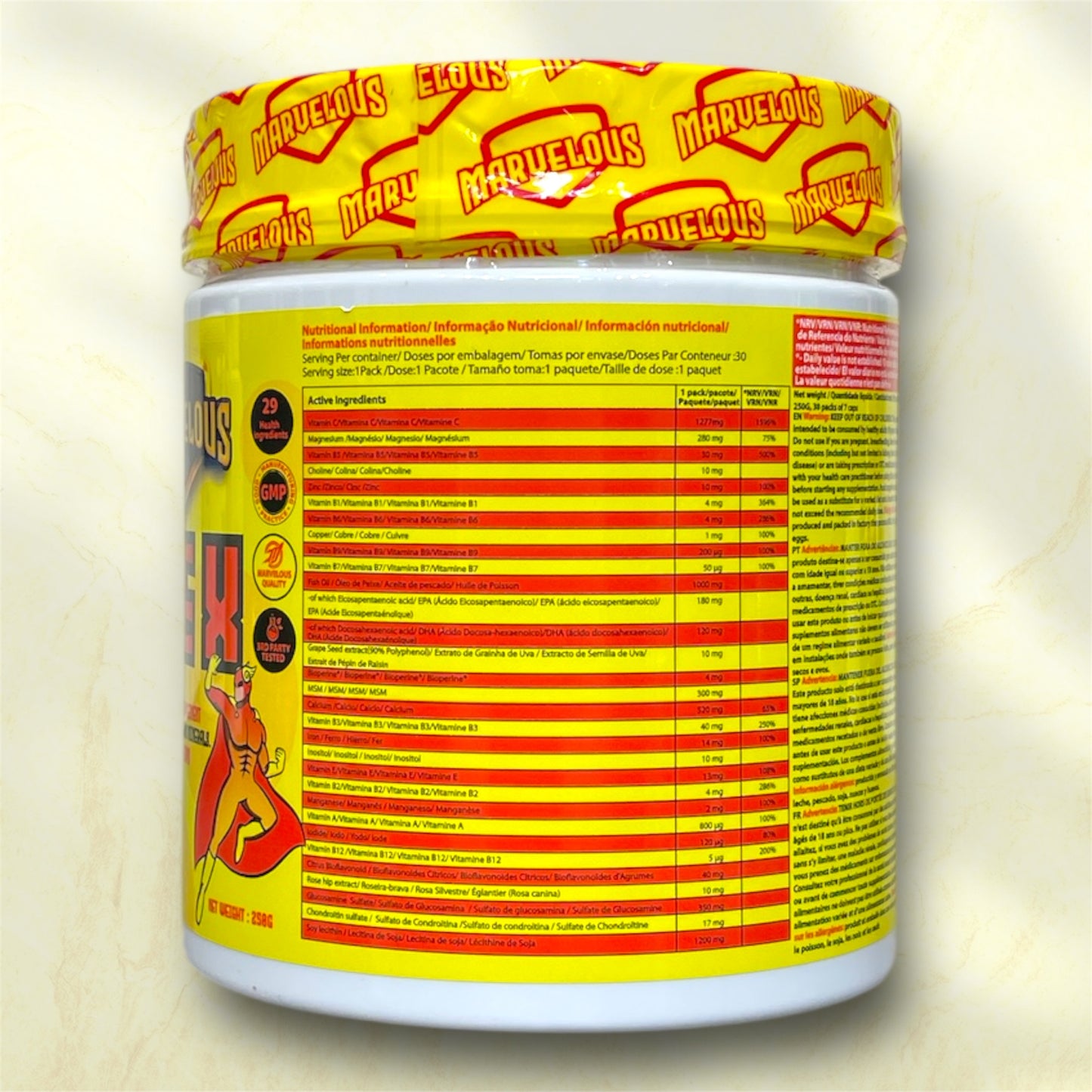 Marvelous CODE X – Multi-Complex Food Supplement with 29 Active Ingredients