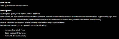 Marvelous Beta-Alanine is a high-quality, unflavored supplement designed to enhance athletic performance by increasing muscle carnosine levels.