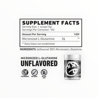 Skeleton Nutrition Glutamine 300g (100 Servings) | Muscle Recovery, Immunity & Performance Support|In Power Fit Supplements Egypt