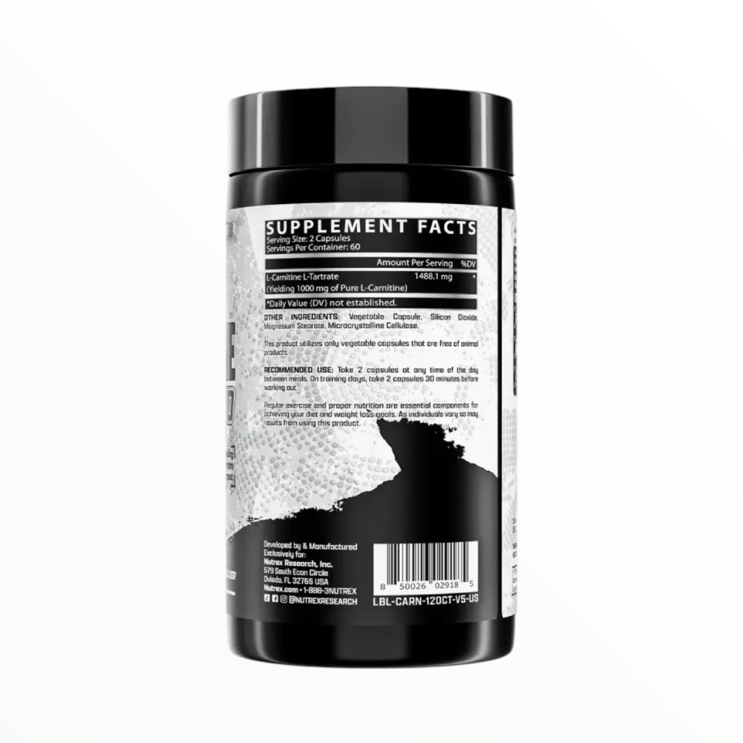Nutrex L-Carnitine 1000 – 120 Capsules | Fat Burner & Energy Support Supplement Egypt.