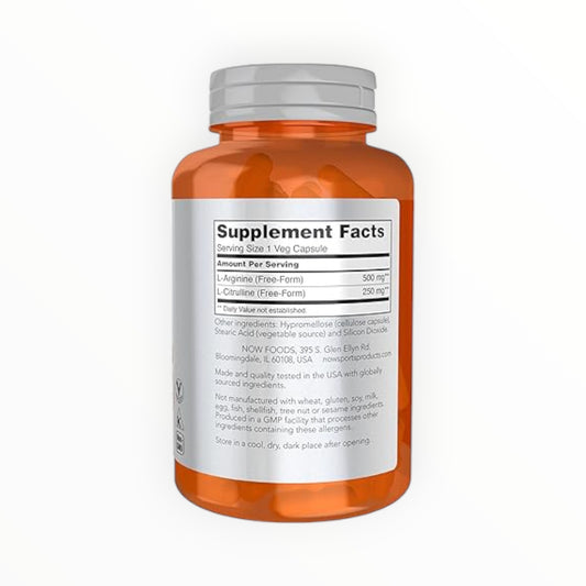 Arginine & Citrulline 500mg – 120 Tablets | Pump, Strength & Endurance| In Power Fit Supplements Egypt