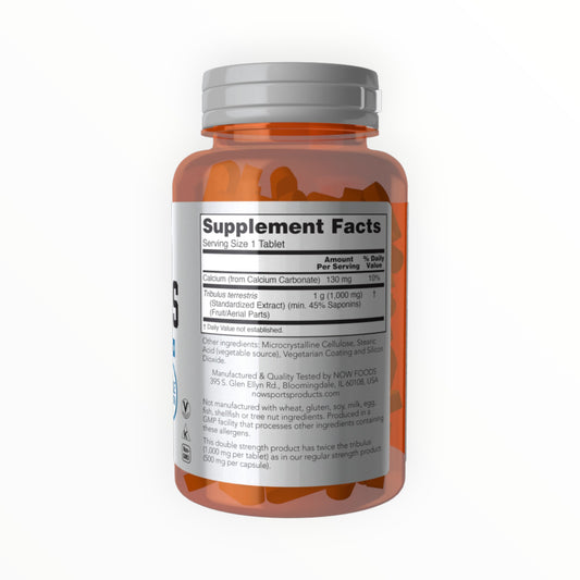 NOW Tribulus 1000mg – 90 Tablets | Testosterone & Vitality Support| In Power Fit Supplements Egypt