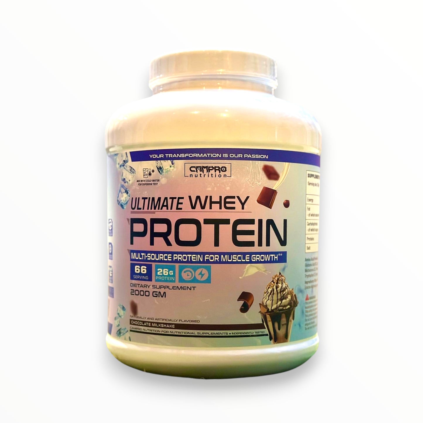 Campro Ultimate Whey Protein 2kg – 66 Servings | 26g Protein for Muscle Growth Egypt