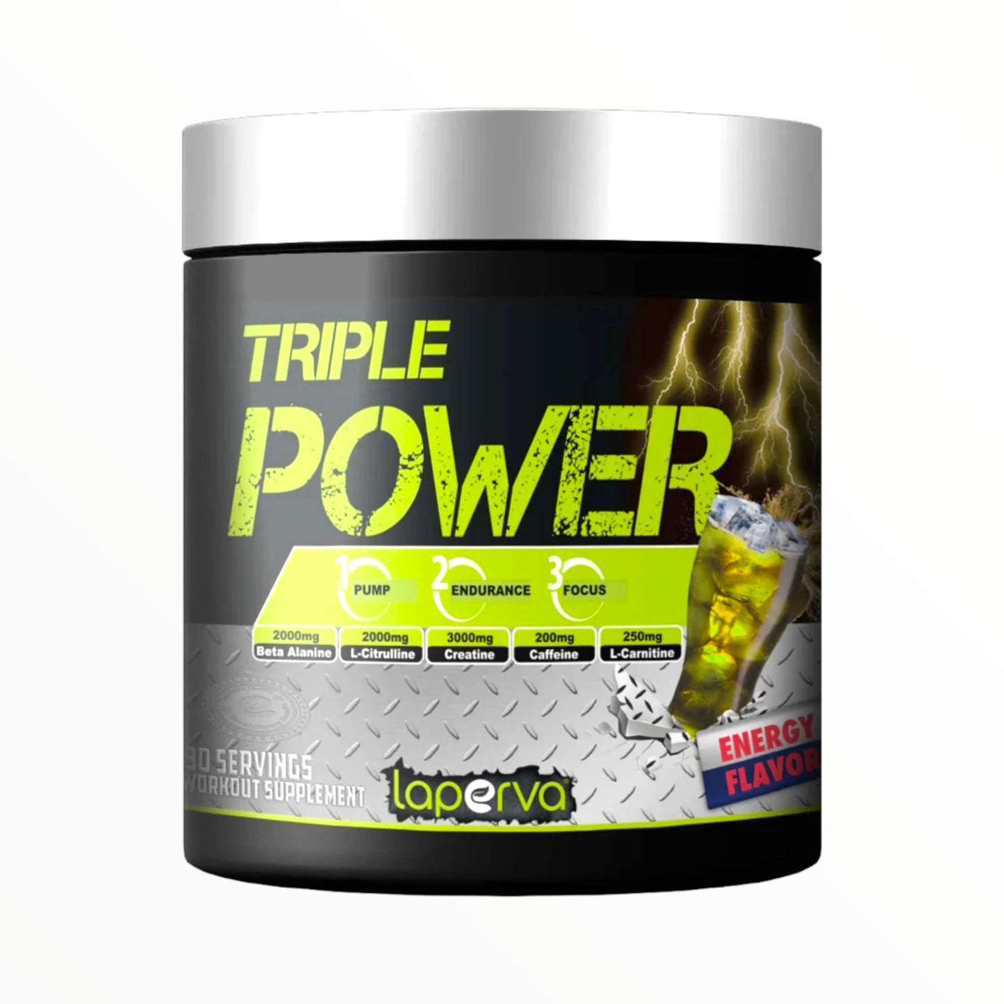 Triple Power 390g (30 Servings) | Advanced Pre-Workout for Energy, Focus & Pump|In Power Fit Supplements Egypt