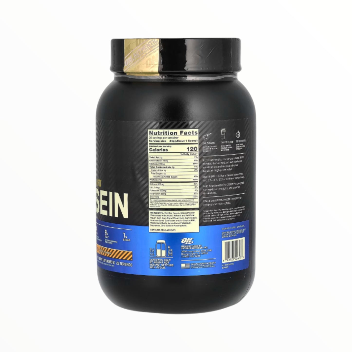 Optimum Nutrition Gold Standard Casein 850g (25 Servings) | Slow-Digesting Protein| In Power Fit Supplements Egypt