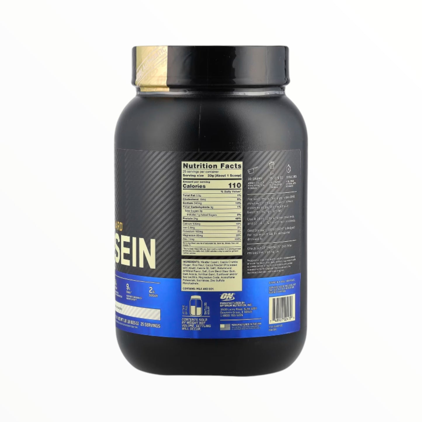 Optimum Nutrition Gold Standard Casein 850g (25 Servings) | Slow-Digesting Protein| In Power Fit Supplements Egypt