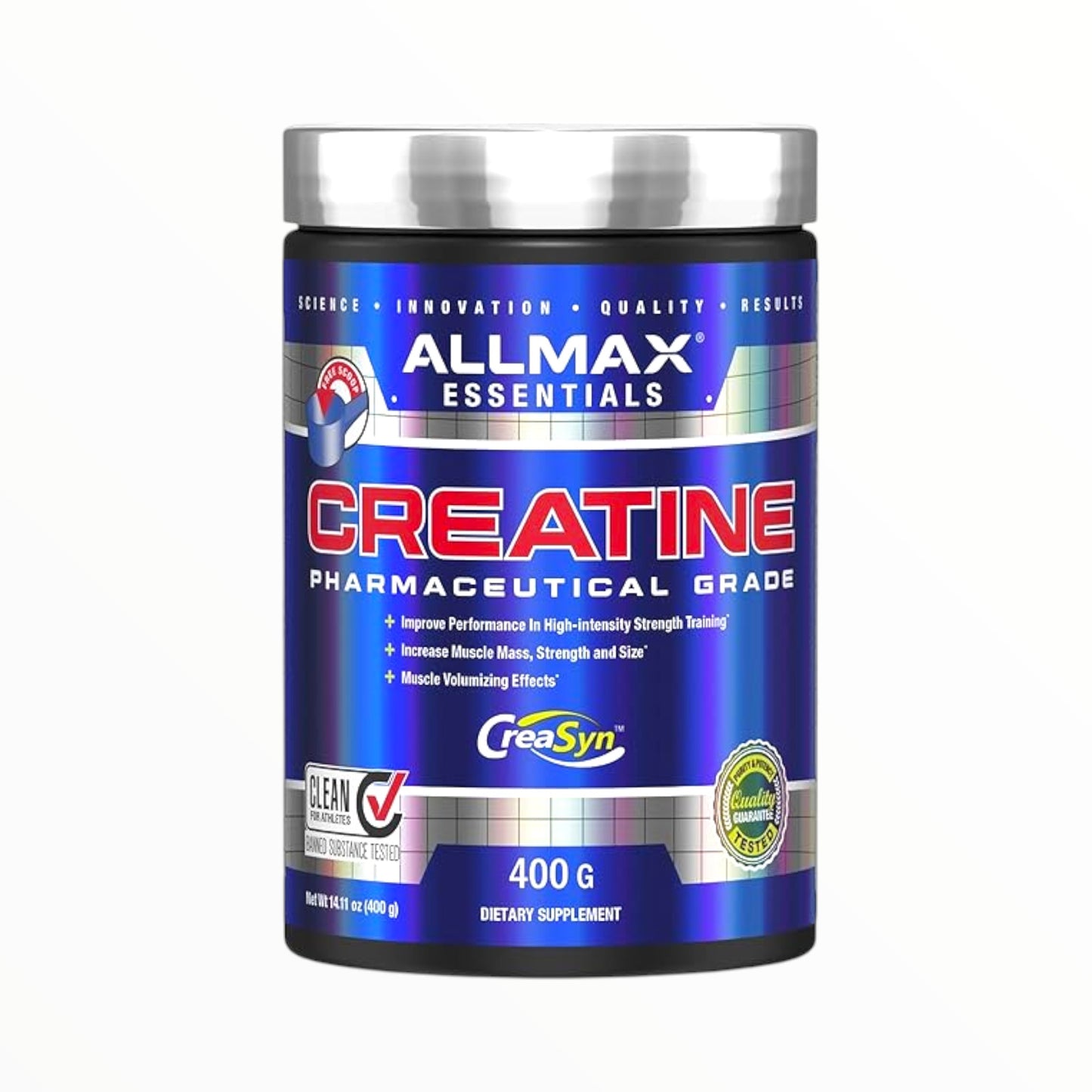 ALLMAX Glutamine 400g (80 Servings) | Pure L-Glutamine for Recovery, Muscle Repair & Immunity|In Power Fit Supplements Egypt