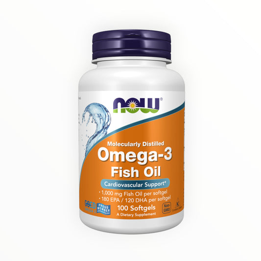 NOW Omega-3 – 100 Softgels | Heart, Brain & Joint Support| In Power Fit Supplements Egypt