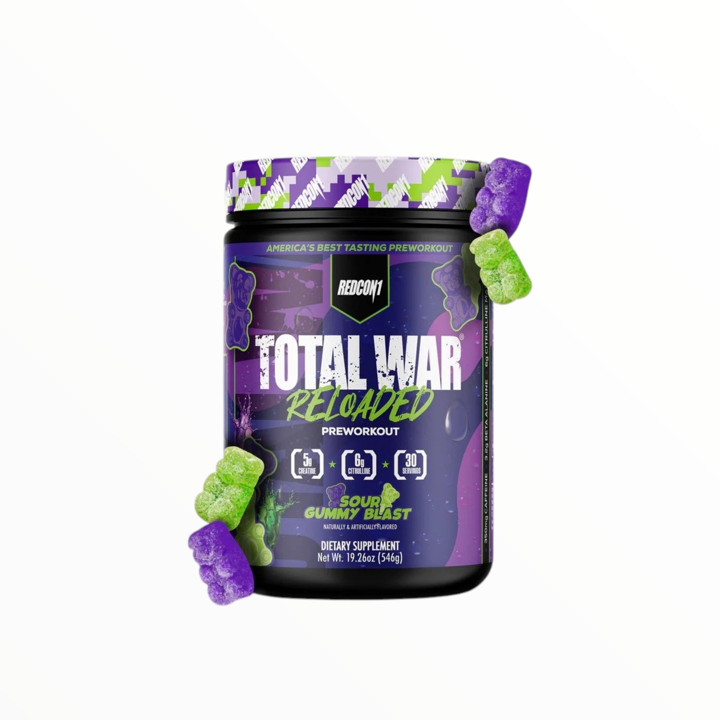 Redcon1 Total War Pre-Workout 386g (40 Servings) | Extreme Energy, Focus & Performance Booster|In Power Fit Supplements Egypt