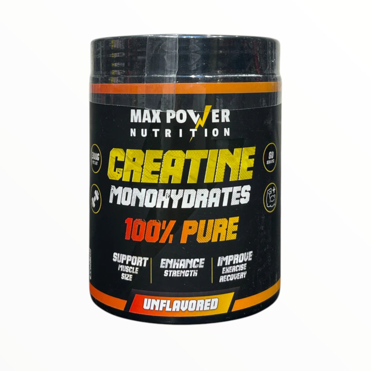 Max Power Nutrition Creatine Monohydrate is a 100% pure formula designed to support muscle size, strength, power, and faster recovery during high-intensity training 60 Servings
