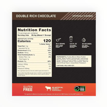 Optimum Nutrition Gold Standard 100% Whey Protein – Double Rich Chocolate, 5lb (2.27kg)