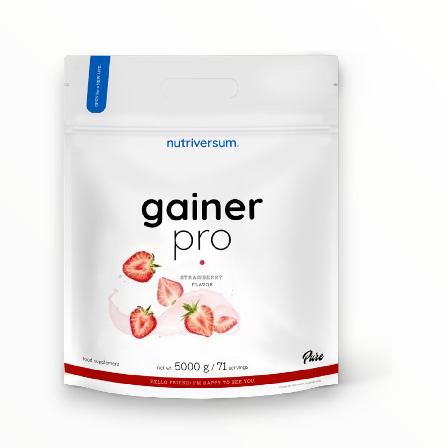 NutriVersum Gainer Pro – High-Calorie Mass Gainer for Muscle Growth, Strawberry, 5kg (71 Servings)