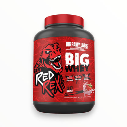 Big Ramy Labs Red Rex Big Whey Protein – 24g Protein, Cookies & Cream Flavor, 30 Servings