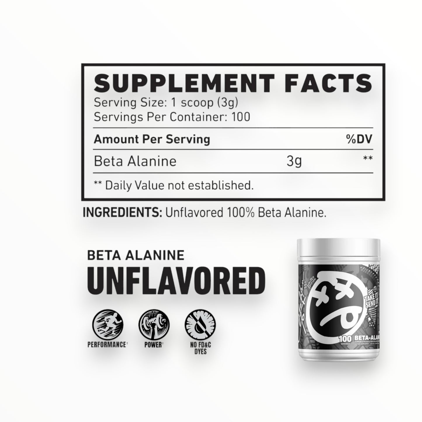 Skeleton Nutrition Beta-Alanine – 100 Servings | Endurance & Performance Booster