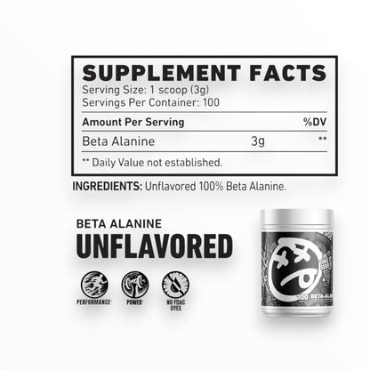 Skeleton Nutrition Beta-Alanine – 100 Servings | Endurance & Performance Booster