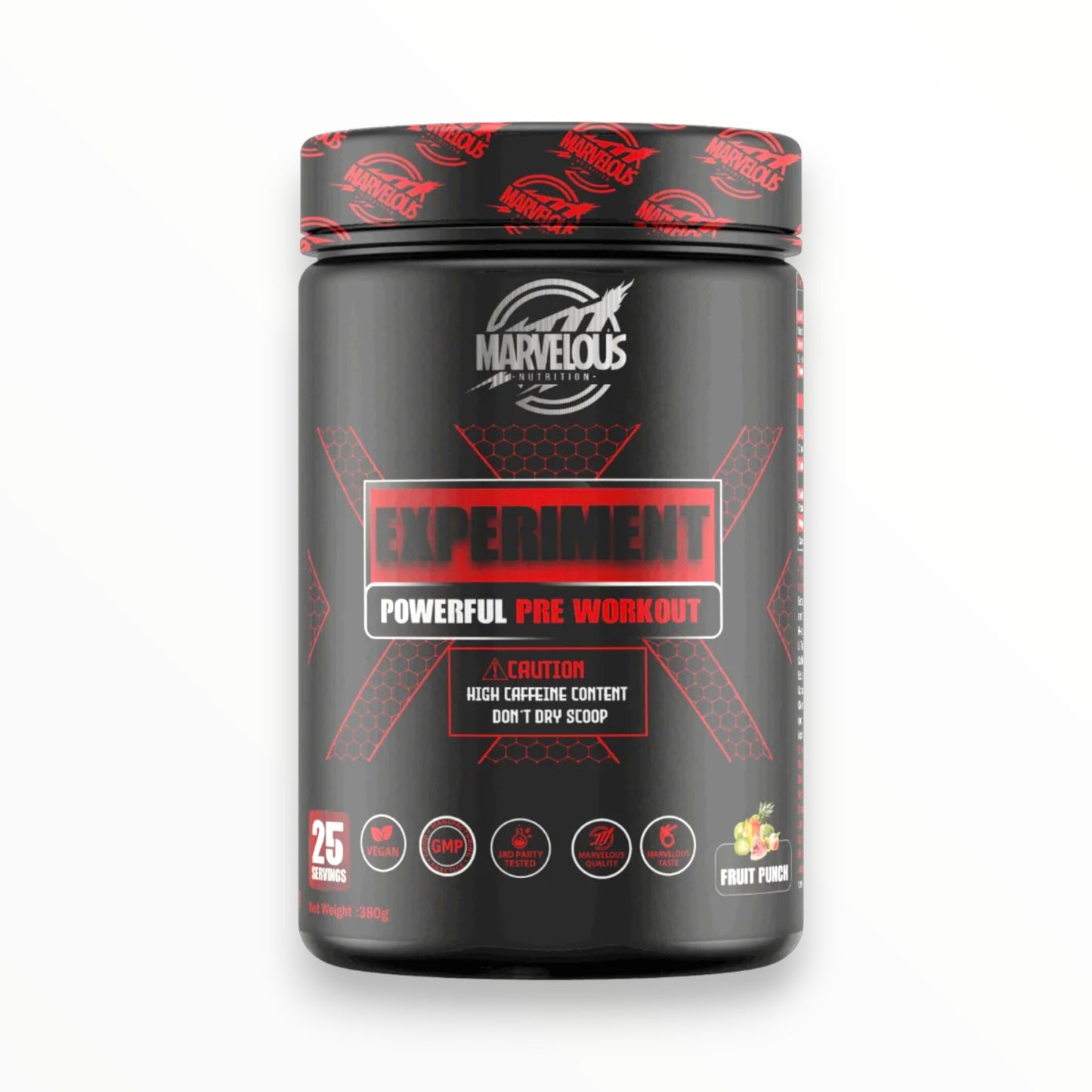 The Marvelous Experiment هو مكمل غذائي شائع يتم تناوله قبل التمرين، وهو مصمم لتعزيز أداء التمرين.