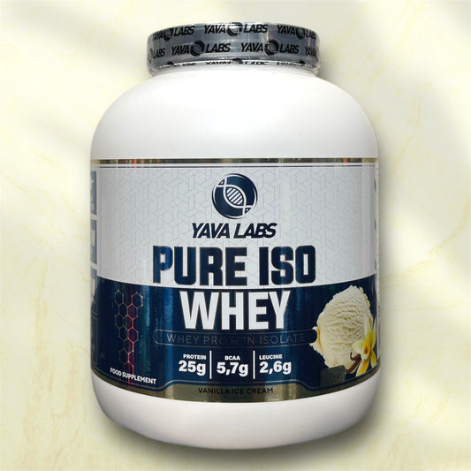 Yava Labs Pure Iso Whey is a premium whey protein isolate supplement designed to support muscle growth,