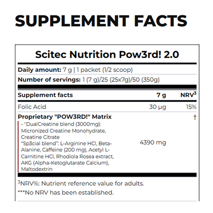 Scitec Nutrition Pow3rd! 2.0 – Advanced Pre-Workout Formula (350g)