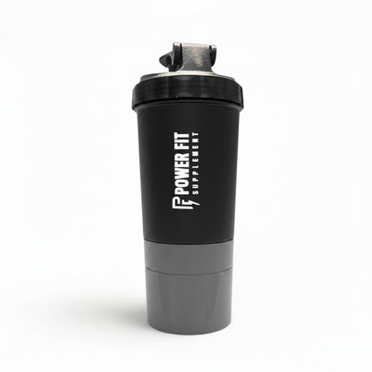 Power Fit Premium Shaker Bottle Black – Leak Proof Gym Protein Shaker