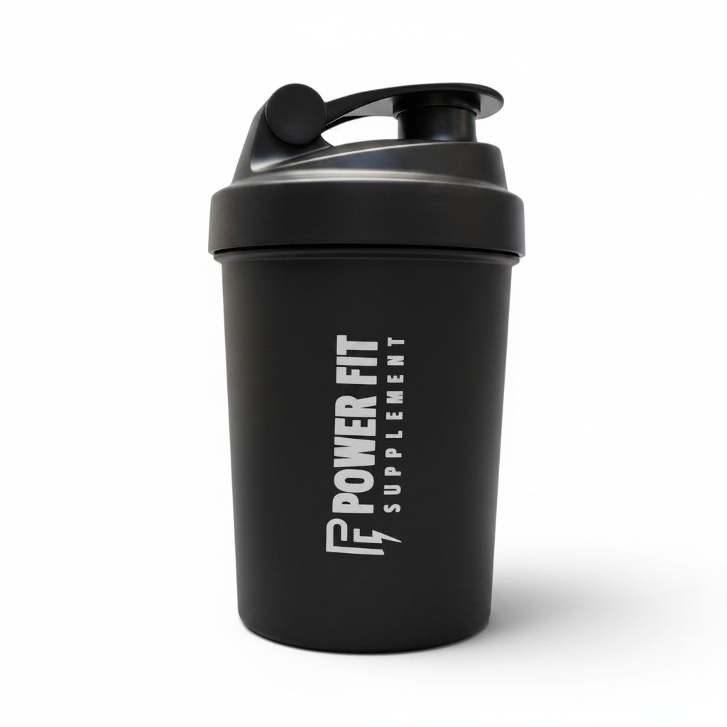 Power Fit Premium Shaker Bottle Black – Leak Proof Gym Protein Shaker