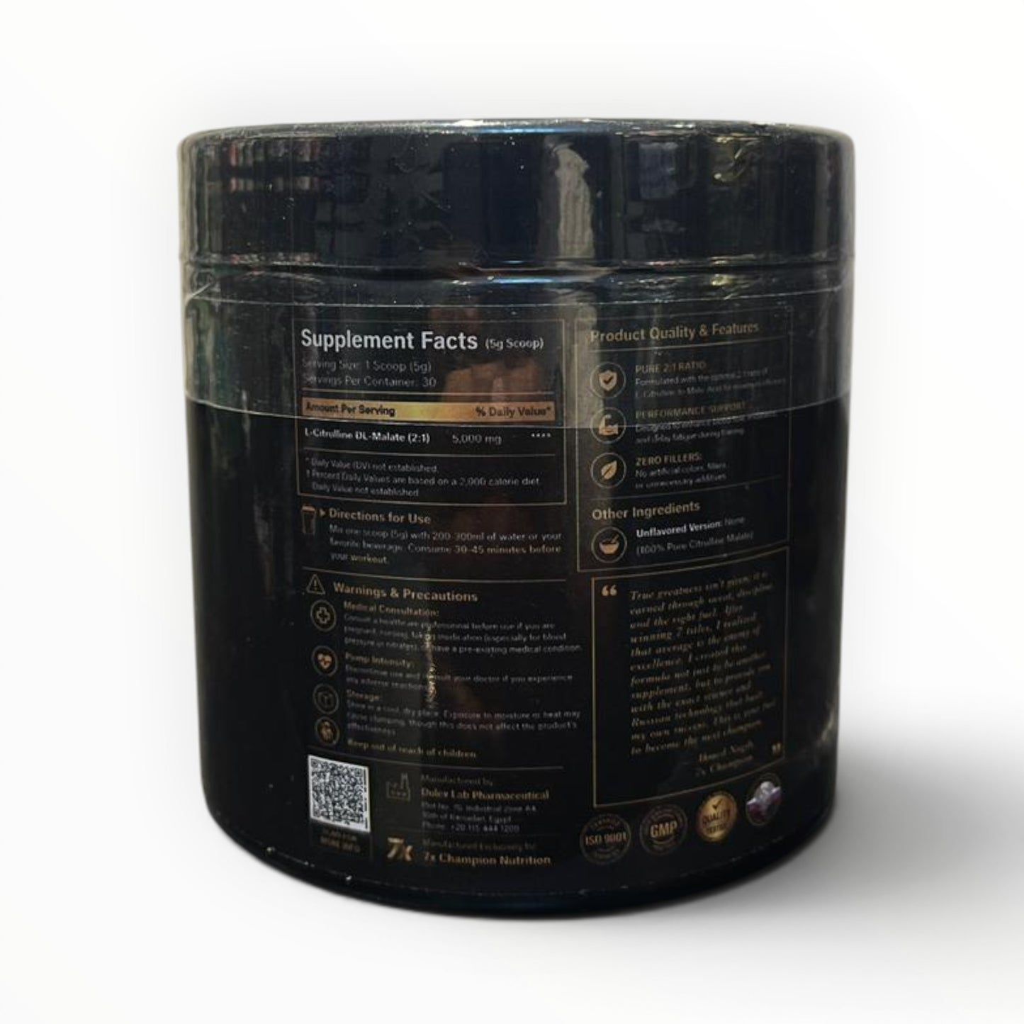 7X Champion Nutrition | L-Citrulline Malate Pure 150g – 30 Servings | Ahmed Nagib Series