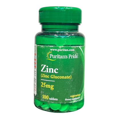 Puritan’s Pride Zinc 25mg – 100 Tablets | Immune & Skin Support
