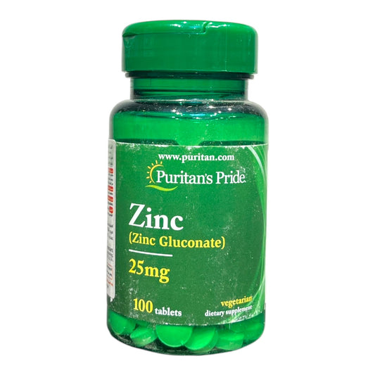 Puritan’s Pride Zinc 25mg – 100 Tablets | Immune & Skin Support