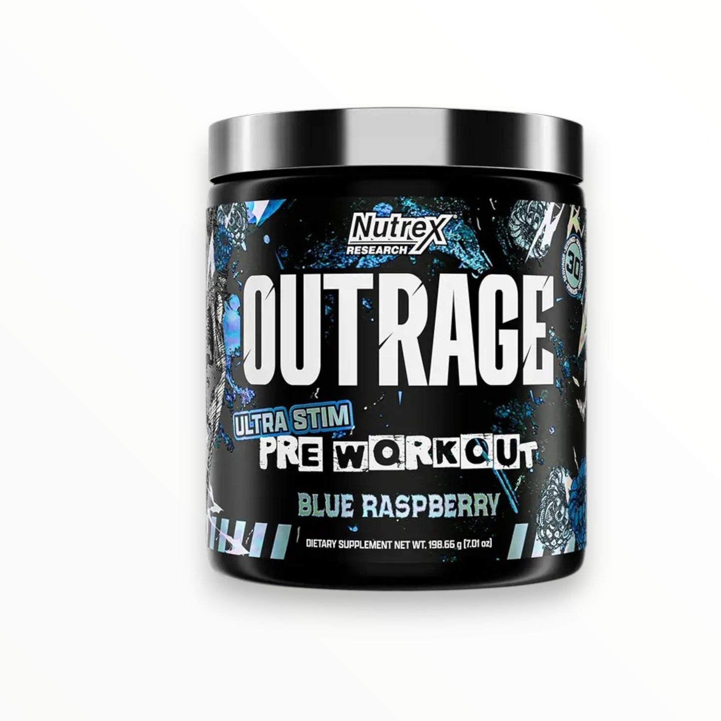 Nutrex Outrage Ultra Stim Pre-Workout Fruit Punch | High-Stimulant Energy & Focus Formula | 30 Servings