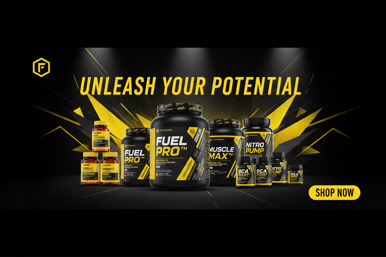 our variety of supplements banner black and yellow