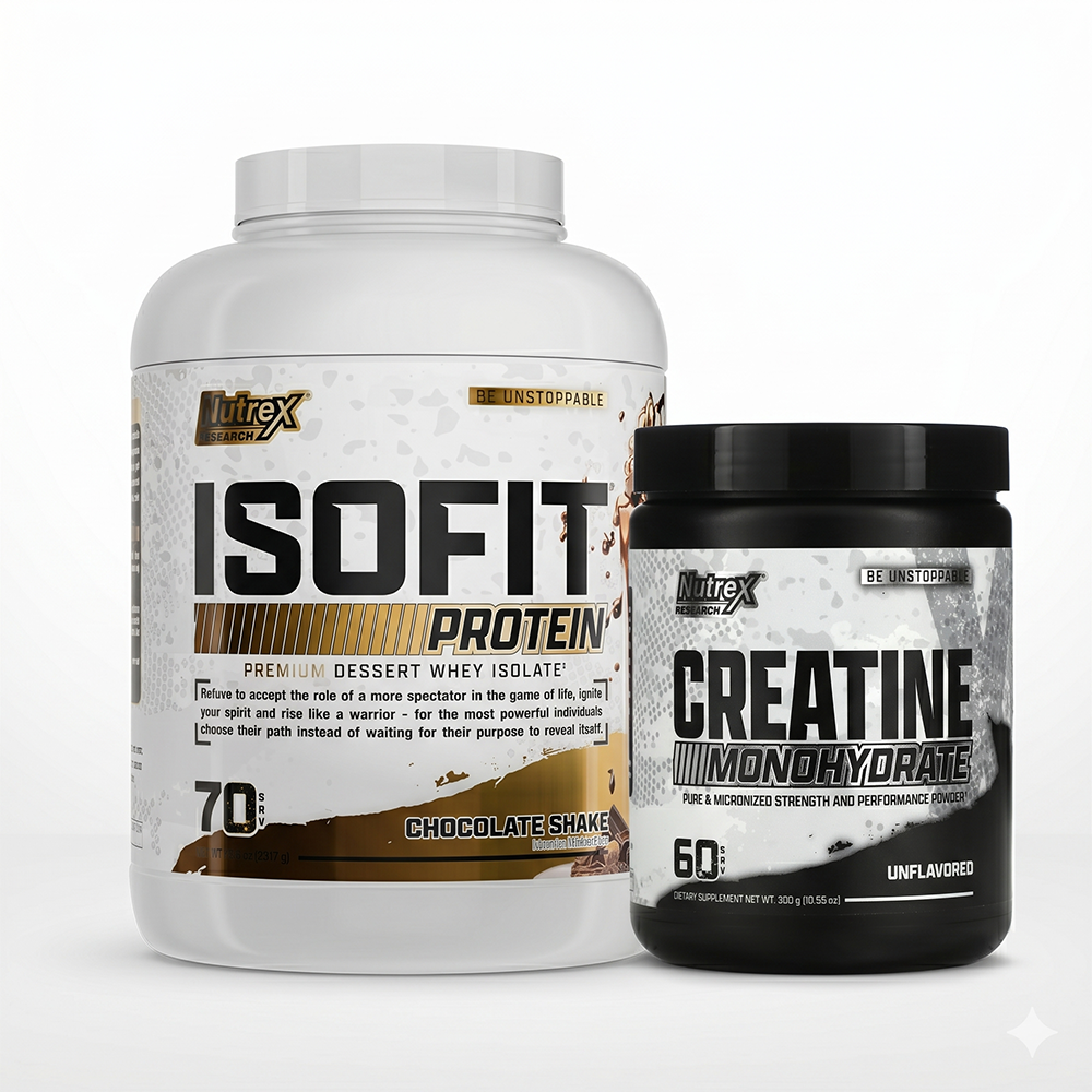 Nutrex Lean Shred Stack: Isofit Premium Isolate & Pure Creatine Bundle | Egypt