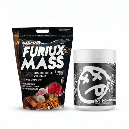 Extreme Bulking Stack: Furiux Mass Gainer & Bulk Creatine (165 Servings) | Egypt
