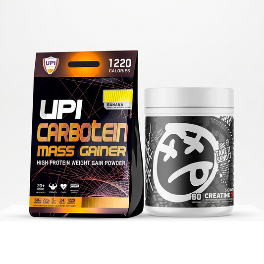 UPI Carbotein High-Calorie Gainer & Creatine Muscle Stack – Banana Flavor | Egypt