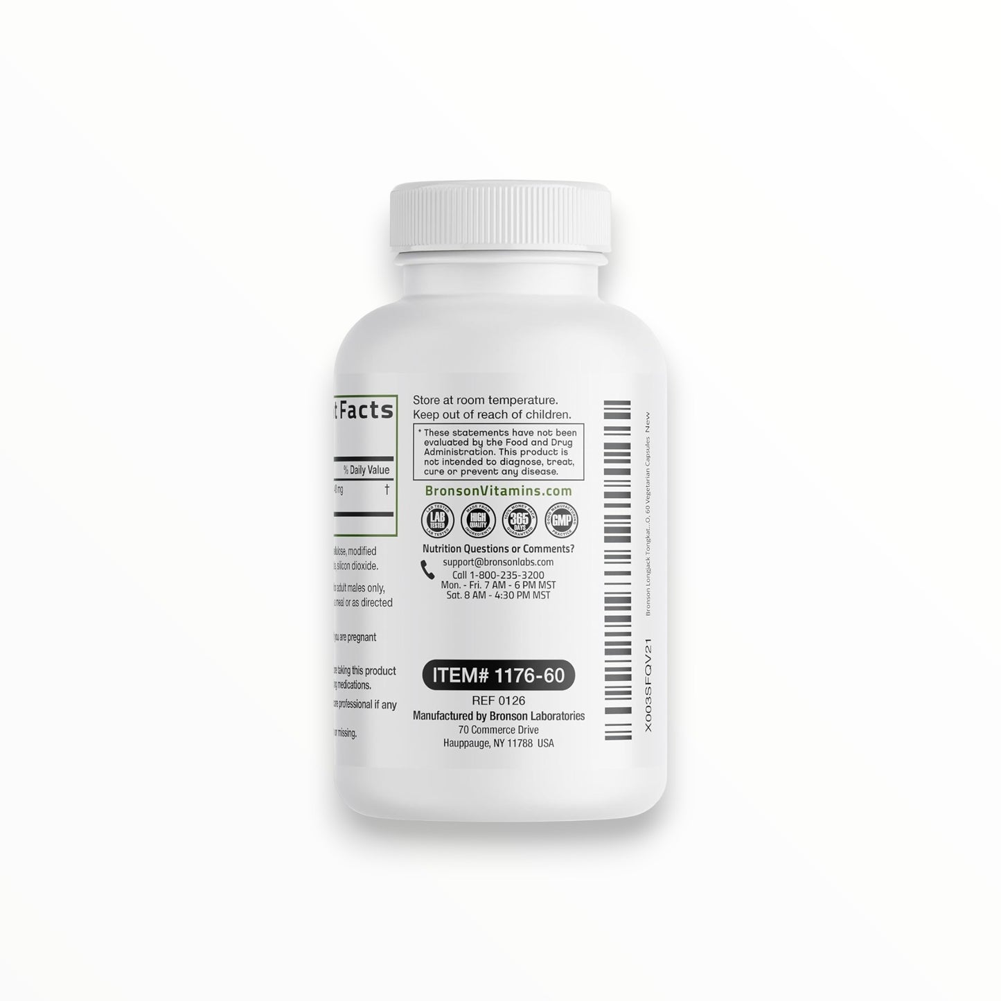 Bronson Longjack Tongkat Ali Extra Strength 60 Vegetarian Capsules | Eurycoma Longifolia Support