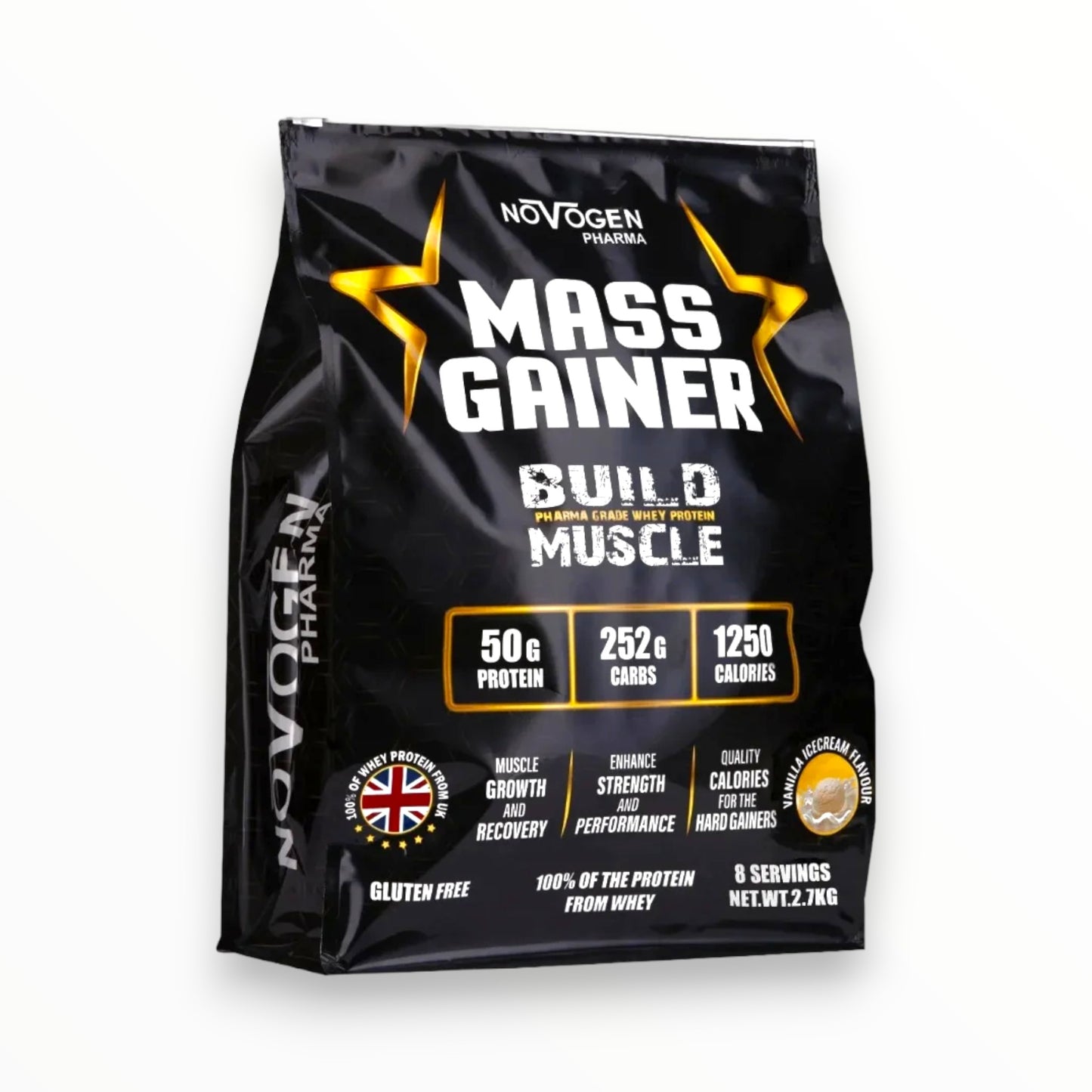 Novogen Pharma Mass Gainer 2.7kg (8 Servings) | High-Calorie Muscle Gainer for Size & Strength|In Power Fit Supplements Egypt